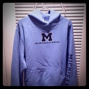 University of Michigan hoodied sweatshirt